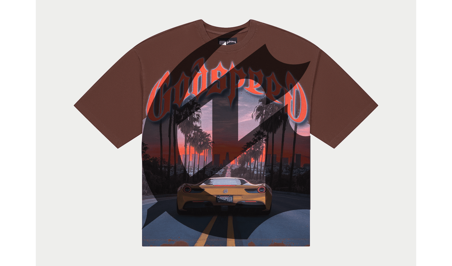 Brand new GodSpeed Tee "Sunset BLVD (Brown)"