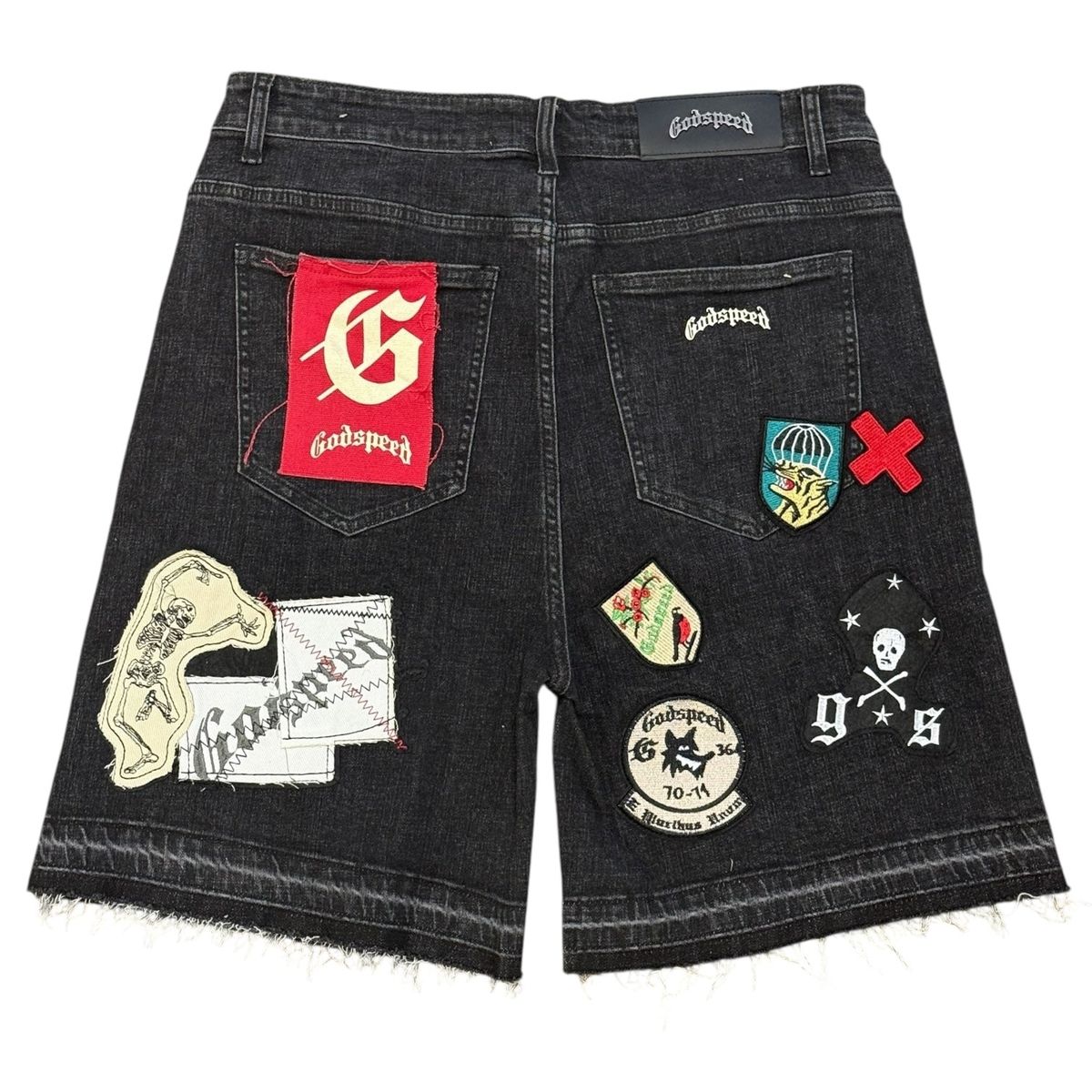 Godspeed Patchwork Denim Shorts BrandBoom Black Brand new