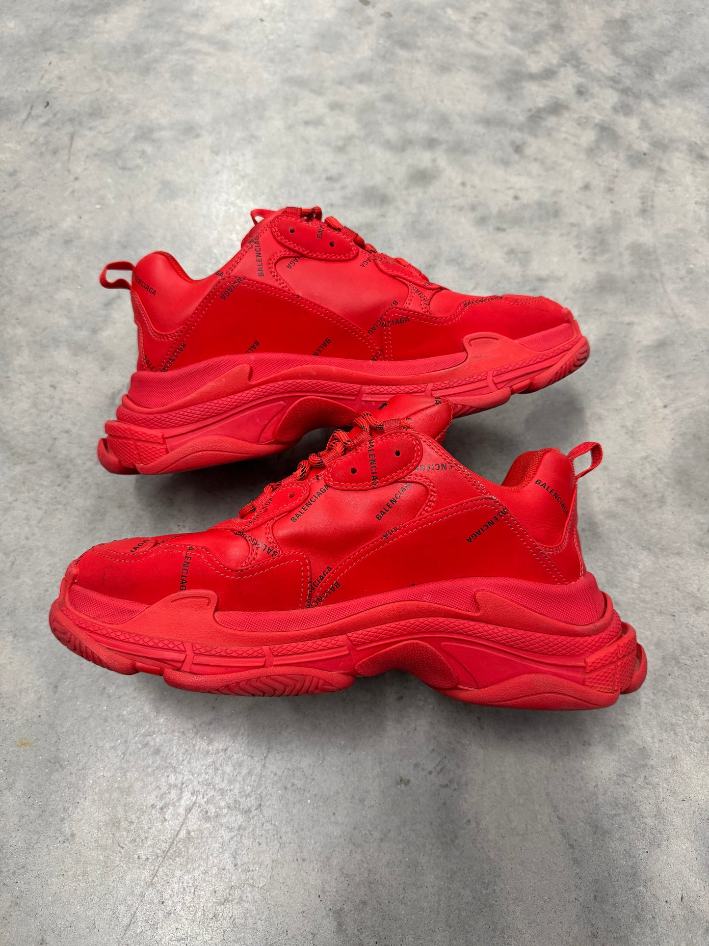 BALENCIAGA TRIPLE S SNEAKERS “ All Over Logo - Red “