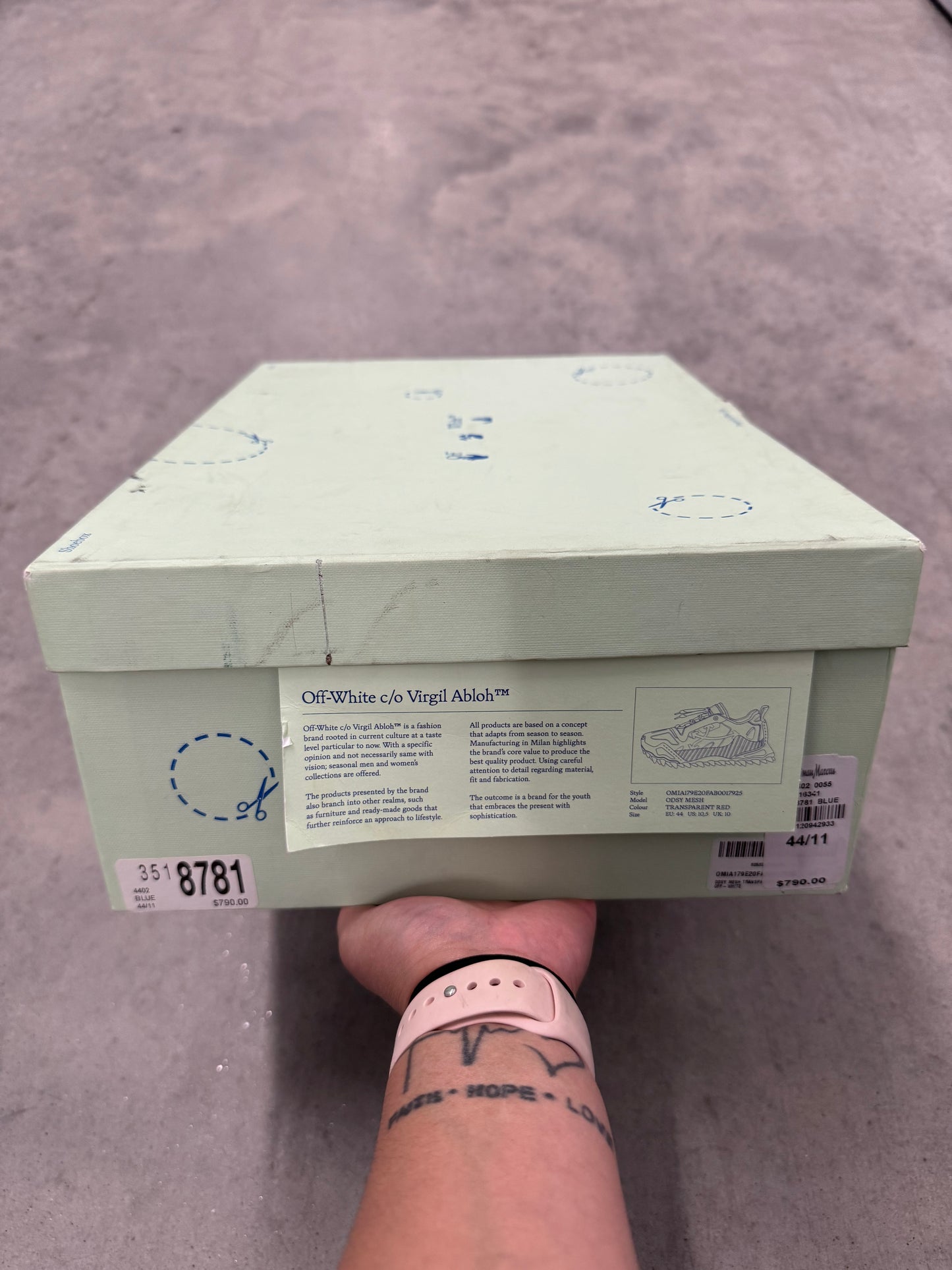 OFF-WHITE ODSY-1000 “ Transparent sole - Green “
