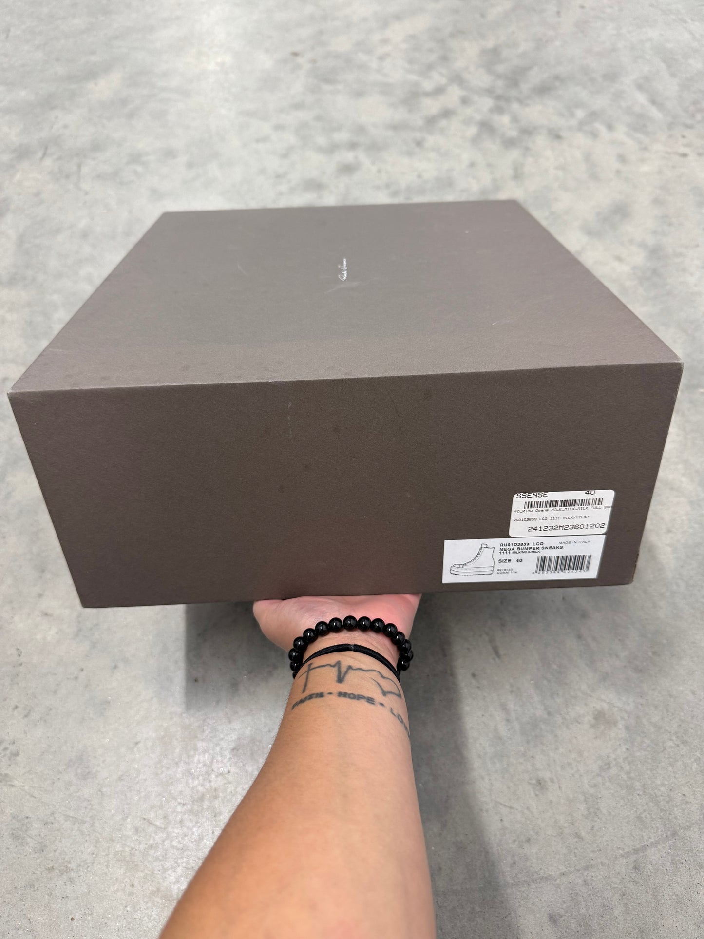 RICK OWENS MEGA BUMPER SNEAKERS “ Milk “