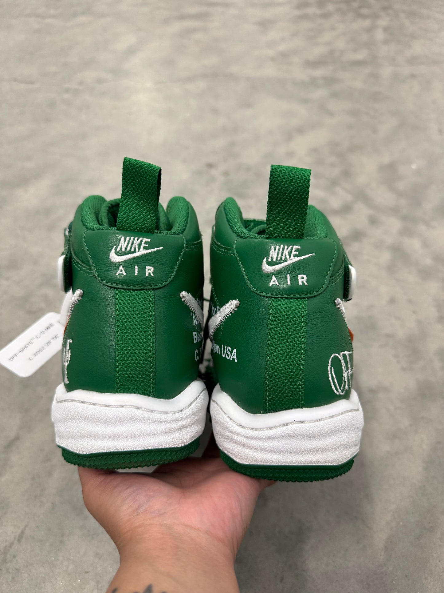 OFF-WHITE AIR FORCE 1 MID “ Pine Green “