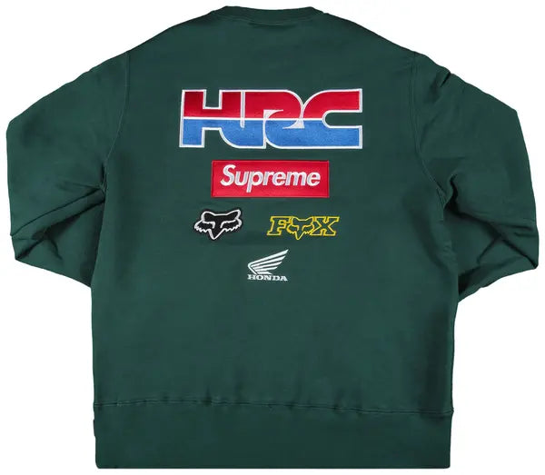 Supreme x Honda Fox Racing Crewneck 'Green' Brand new
