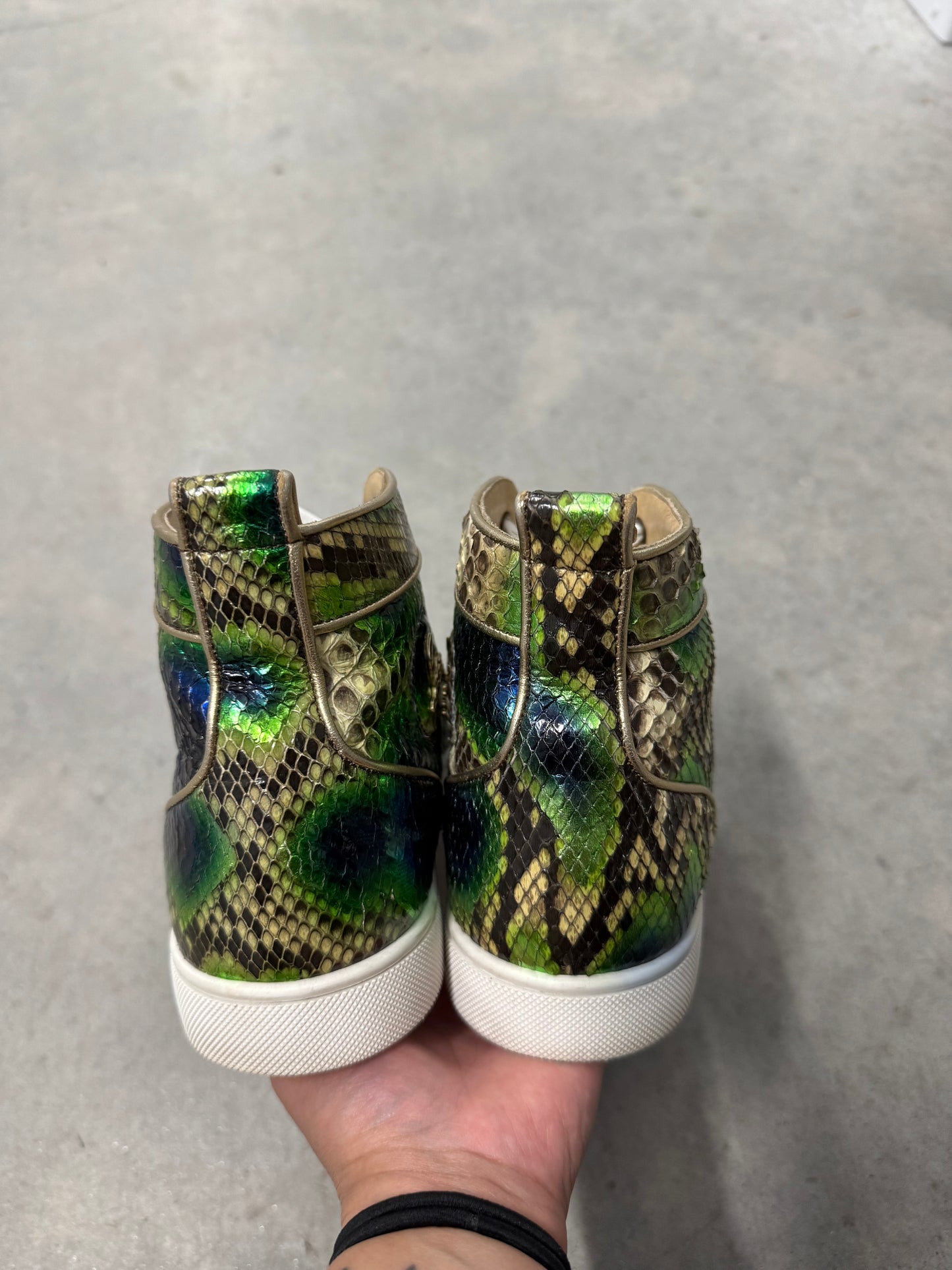 CHRISTIAN LOUBOUTIN LOUIS ORLATO HIGH TOP SNEAKER “ Multicolor Python “