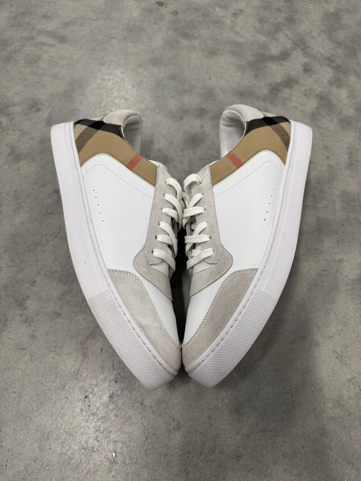 BURBERRY CHECK PANELLED SNEAKERS “ Natural White Archive Beige “