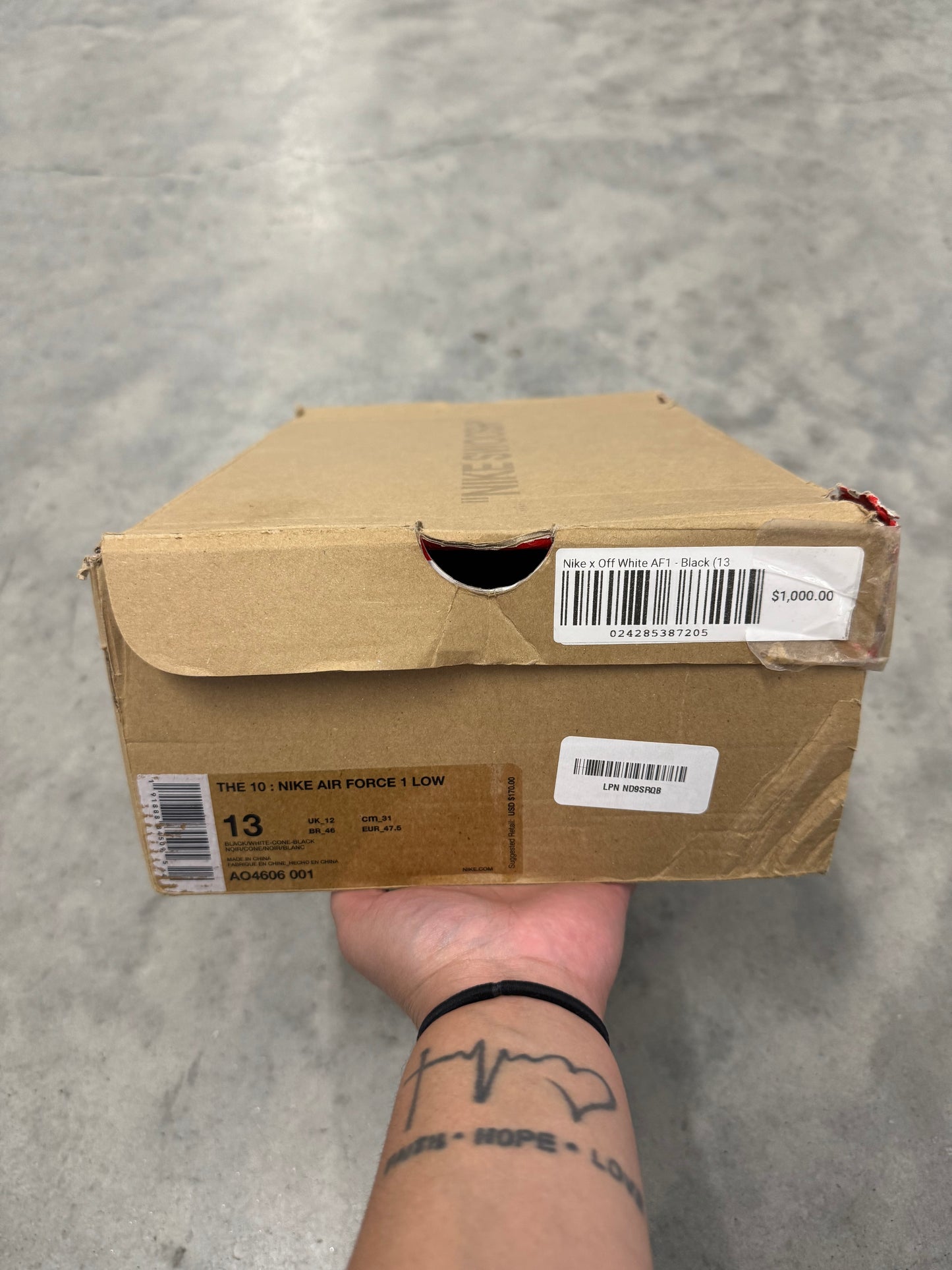 OFF-WHITE AIR FORCE 1 LOW “ Black “