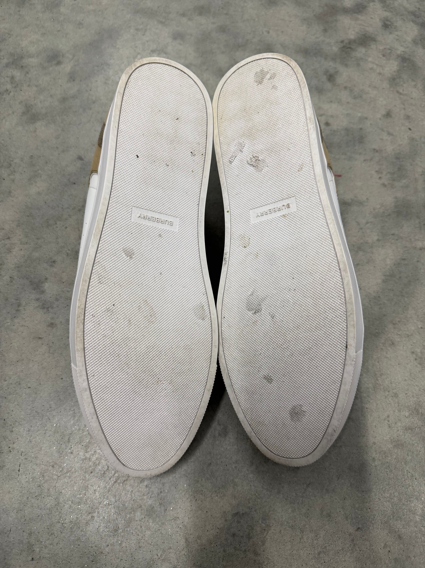 BURBERRY CHECK PANELLED SNEAKERS “ Natural White Archive Beige “