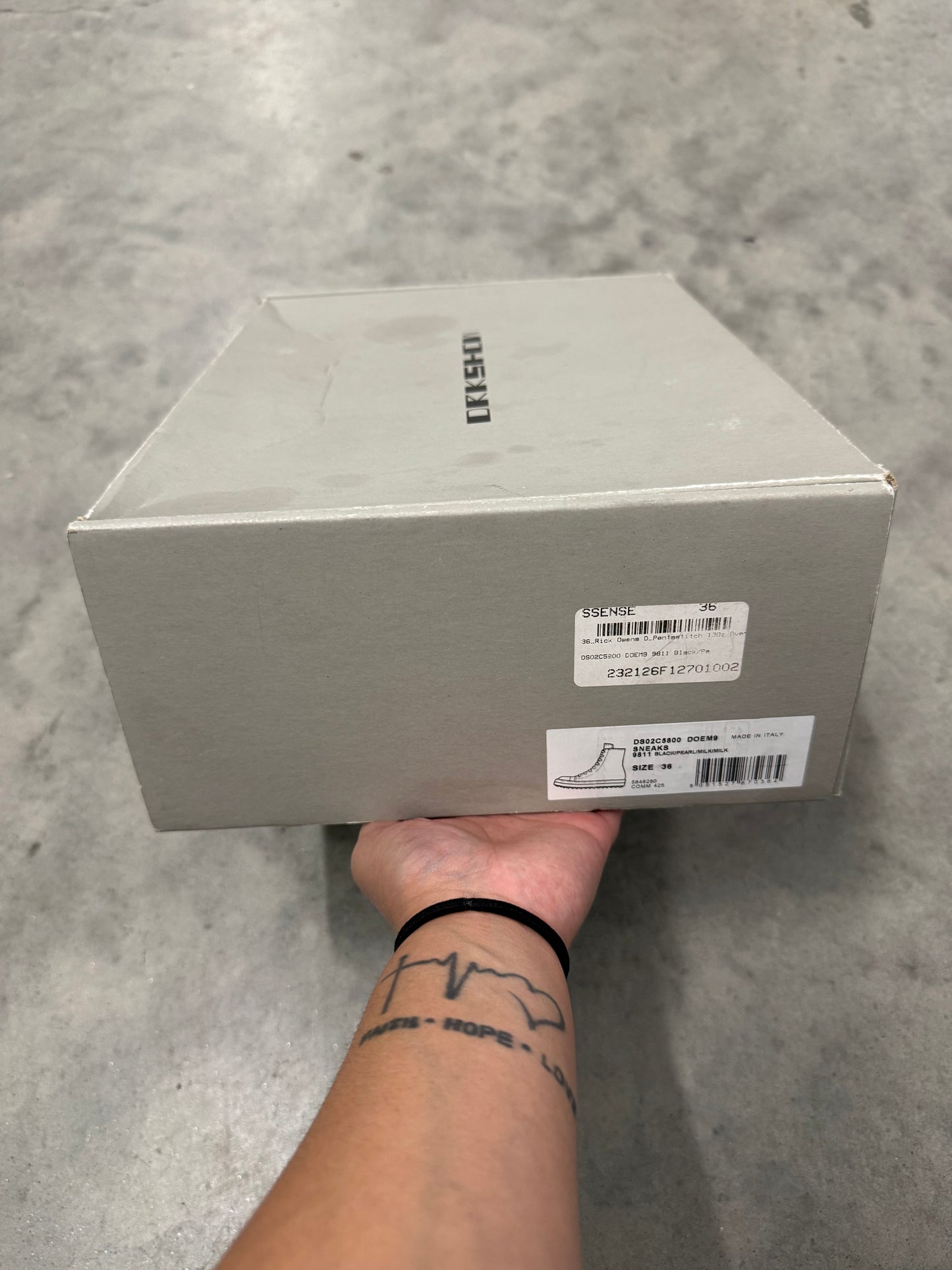 RICK OWENS DRKSHDW STROBE COTTON DENIM HIGH “ Black Milk “
