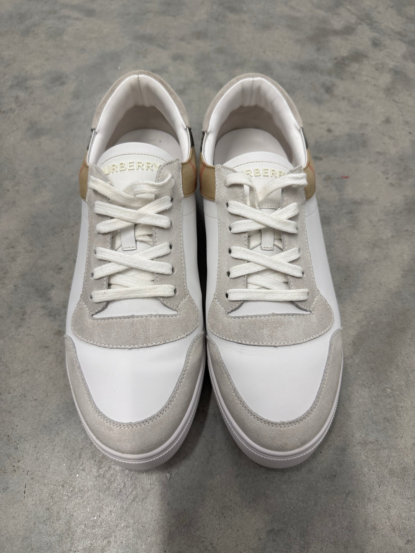 BURBERRY CHECK PANELLED SNEAKERS “ Natural White Archive Beige “