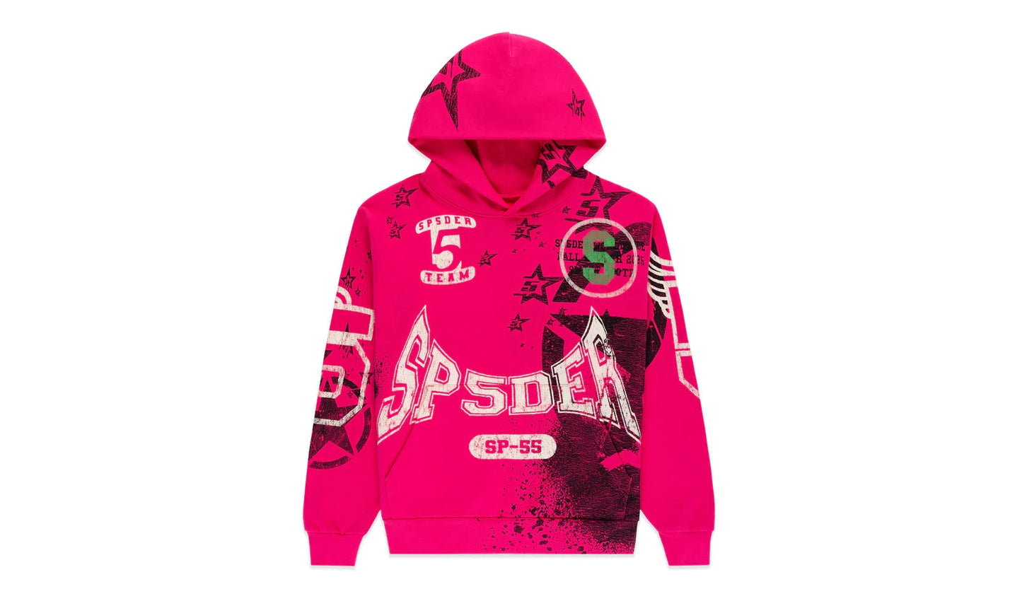 Sp5Der Team Pink Stencil Hoodie Brand new