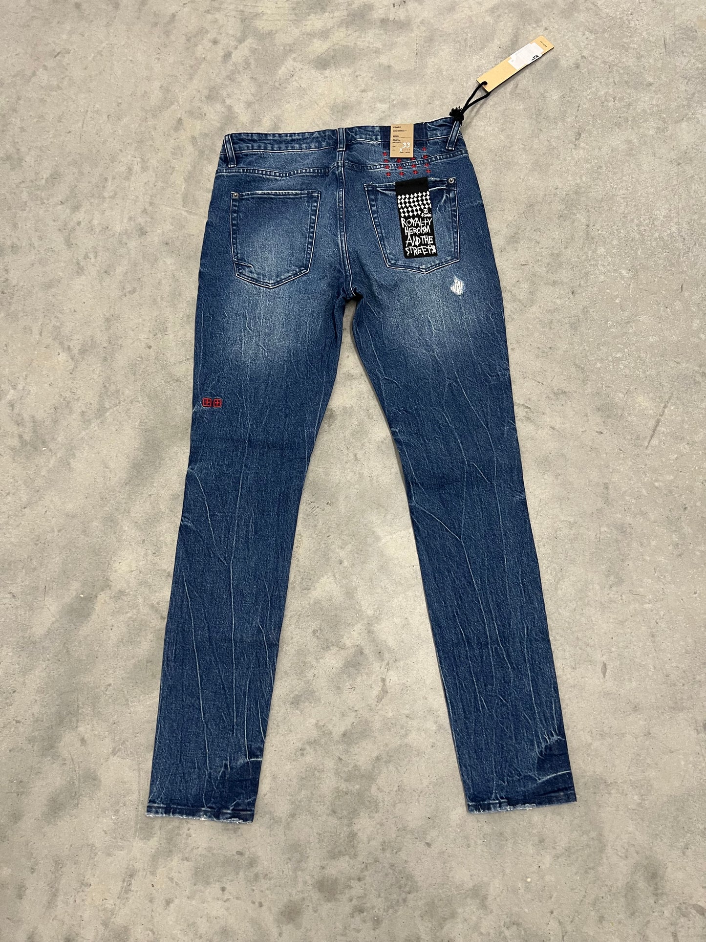 Brand new Ksubi jeans "Dark wash Knee slit"
