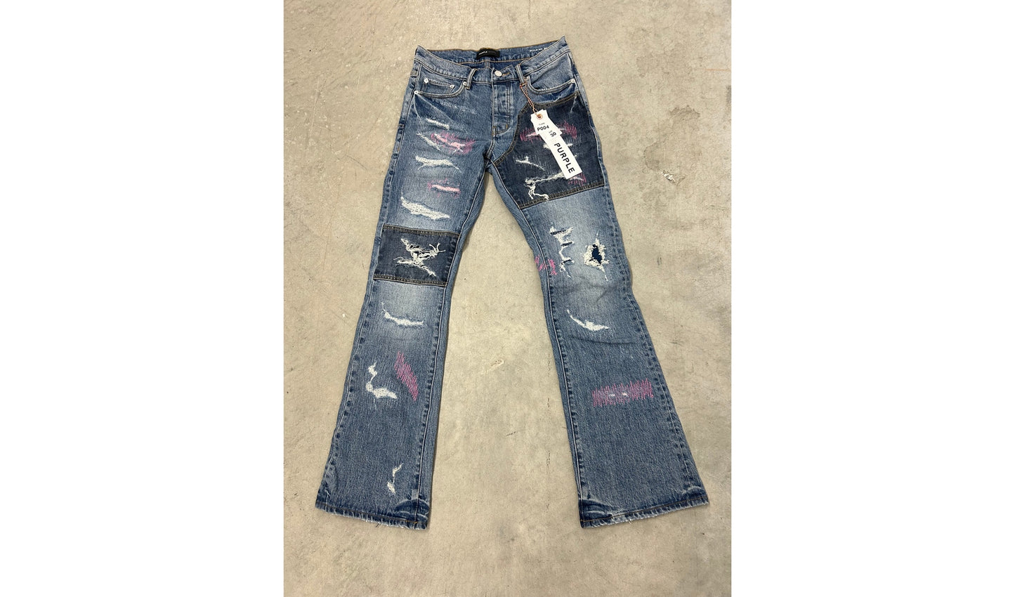 Brand new Purple Jeans Flare "Pink details"