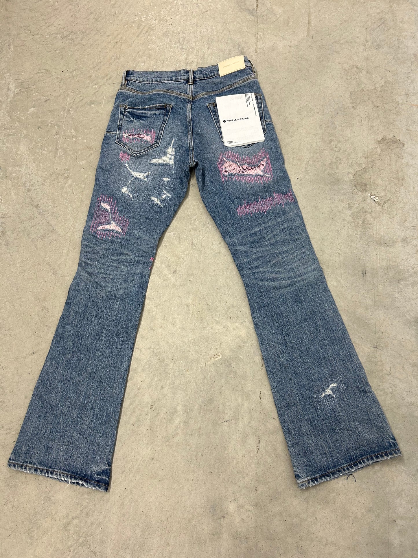 Brand new Purple Jeans Flare "Pink details"