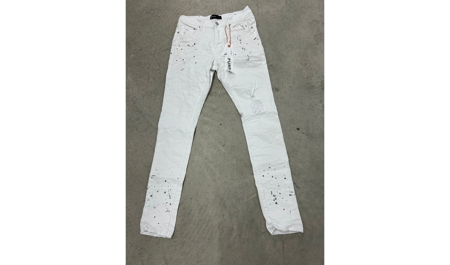 Brand new Purple Jeans "Optic white paint Blowout"