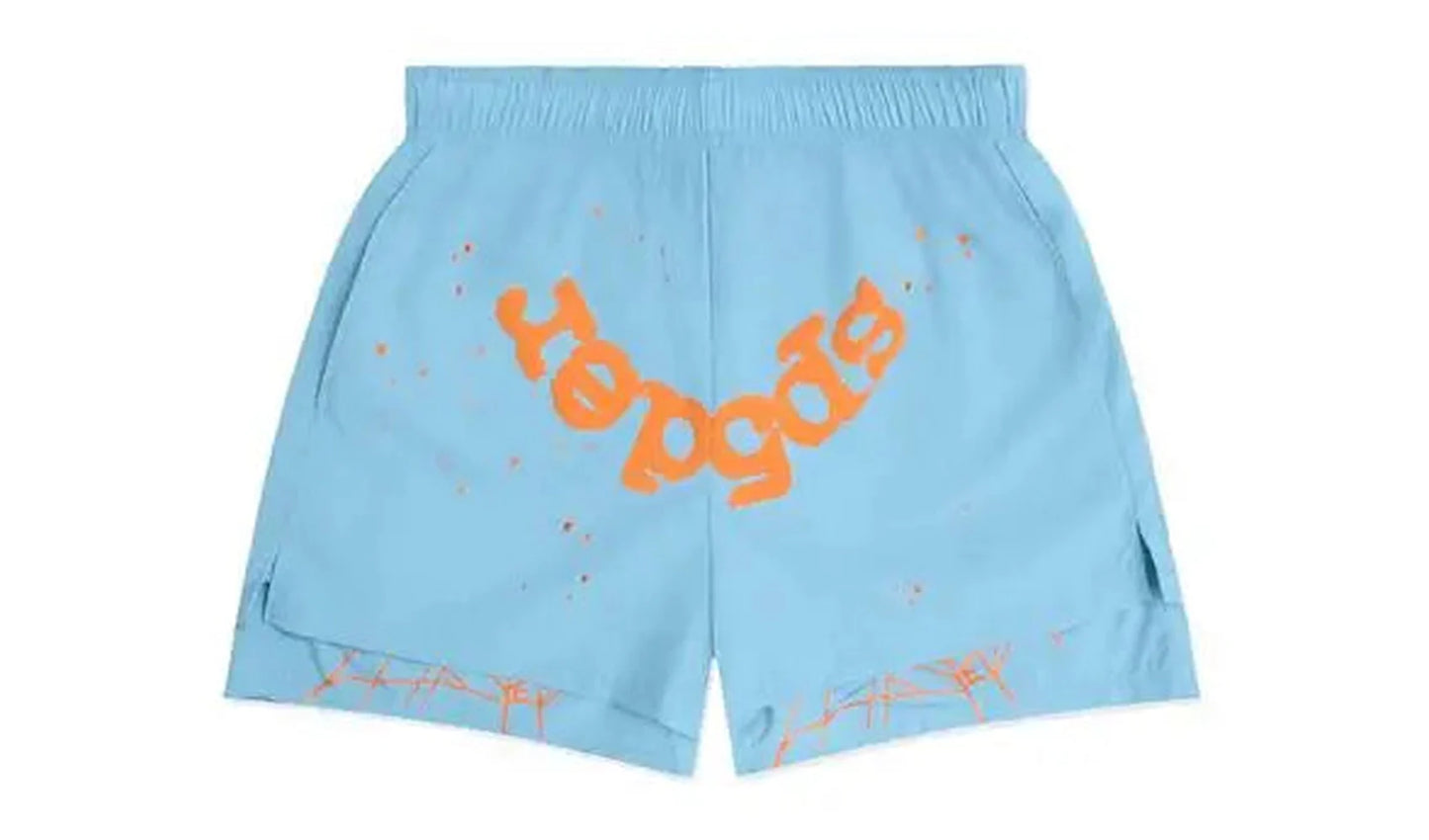 Brand new Sp5der "Light blue" OG WEB DOUBLE LAYER SHORT
