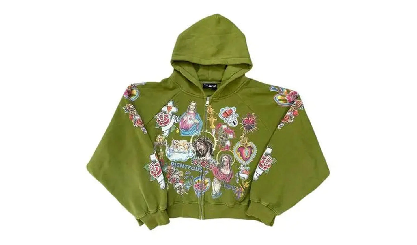 Righteous Risen King Zip Up Hoodie Green Brand new