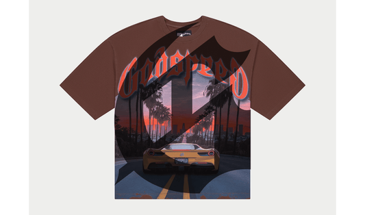 Brand new GodSpeed Tee "Sunset BLVD (Brown)"