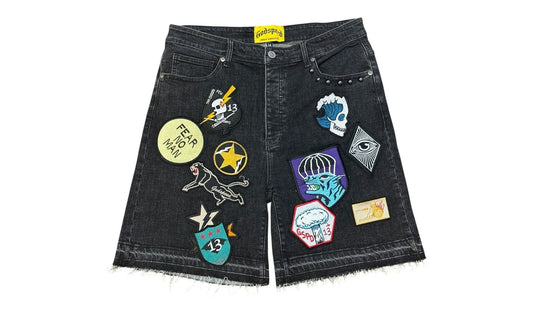 Godspeed Patchwork Denim Shorts BrandBoom Black Brand new