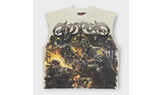 Godspeed Steel Sharpens Steel Sleeveless (Slate Grey) Brand new
