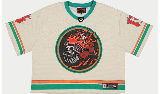 Godspeed  First Down Jersey (Bone/Teal/Orange) Brand new
