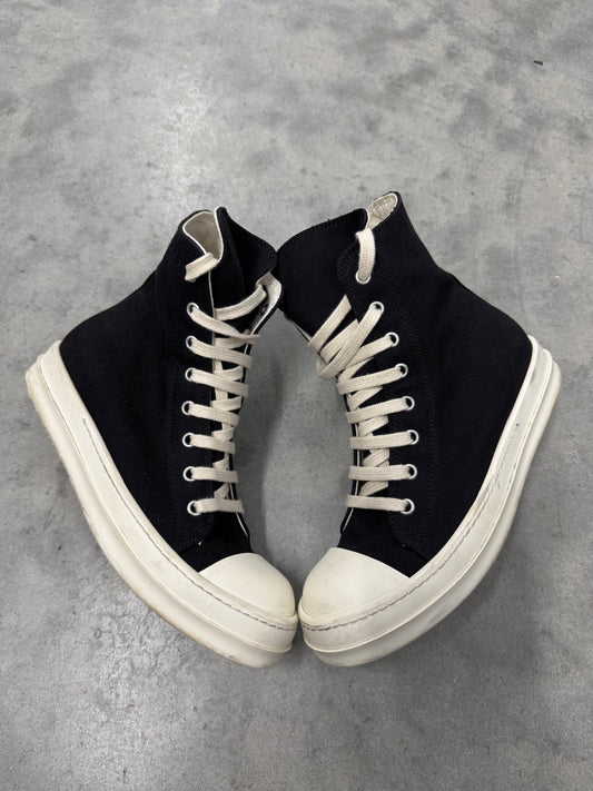 RICK OWENS DRKSHDW STROBE COTTON DENIM HIGH “ Black Milk “