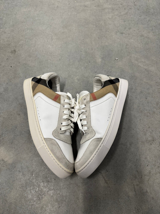 BURBERRY CHECK PANELLED SNEAKERS “ Natural White Archive Beige “