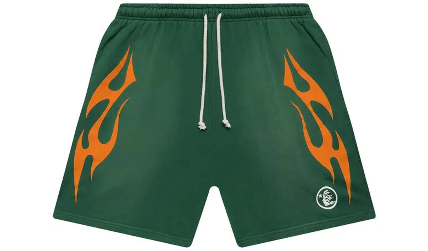 Hellstar Flame Shorts 'Green' Brand new