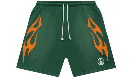 Hellstar Flame Shorts 'Green' Brand new