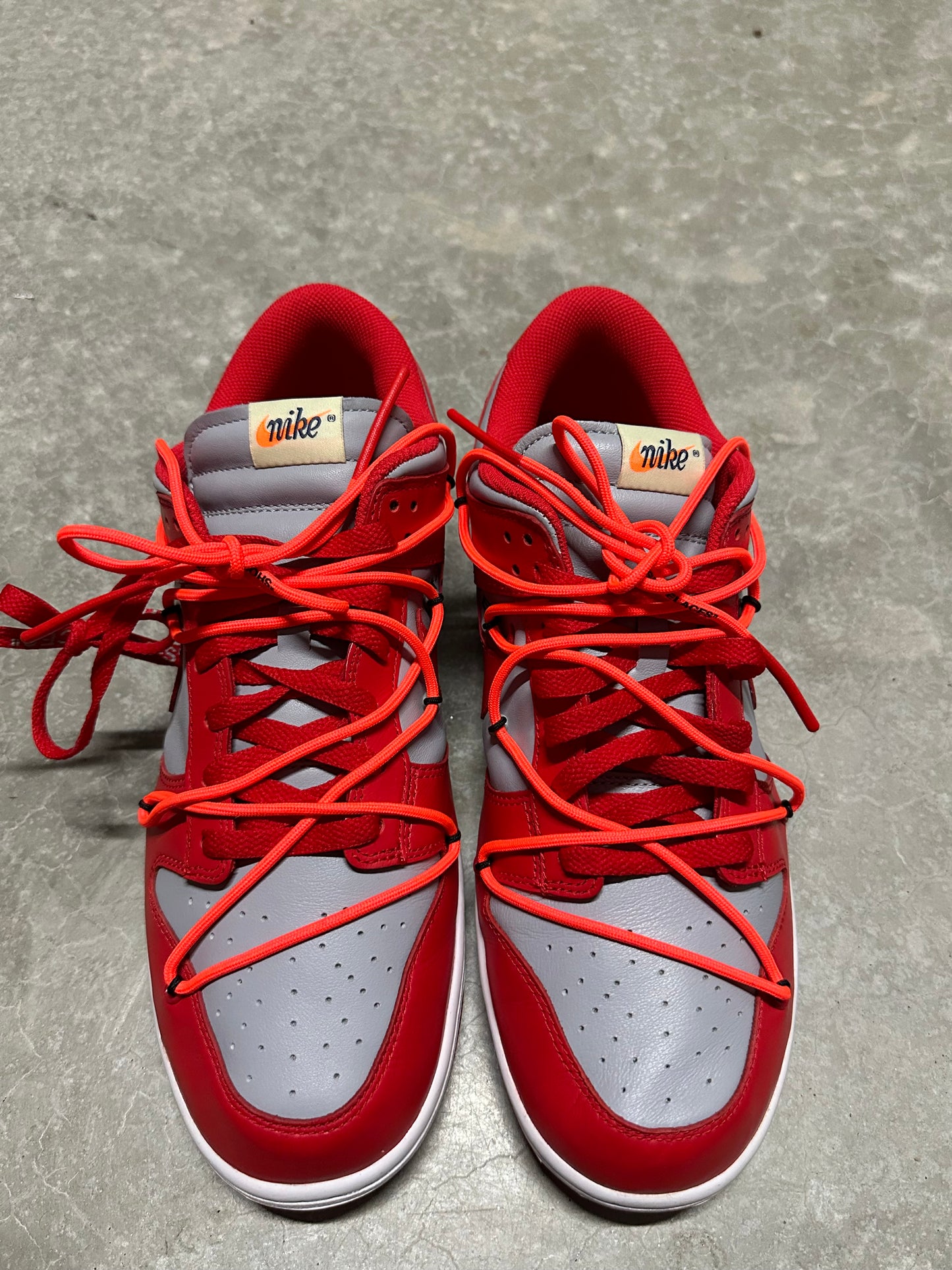 OFF WHITE DUNK LOW “ university red “