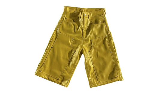 Yellow Leather Jorts Brand new