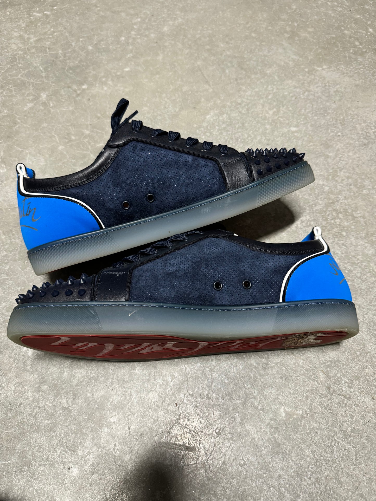 CHRISTIAN LOUBOUTIN JUNIOR SPIKES “ Version Blue “