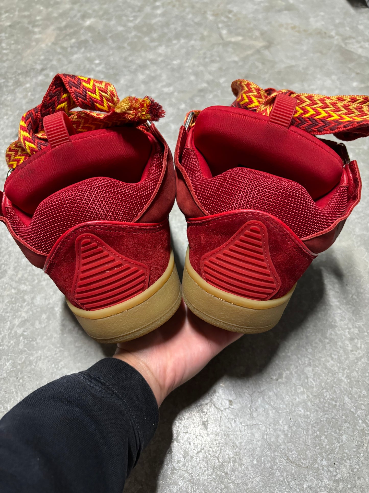 LANVIN CURB SNEAKERS “ puppy red gum “