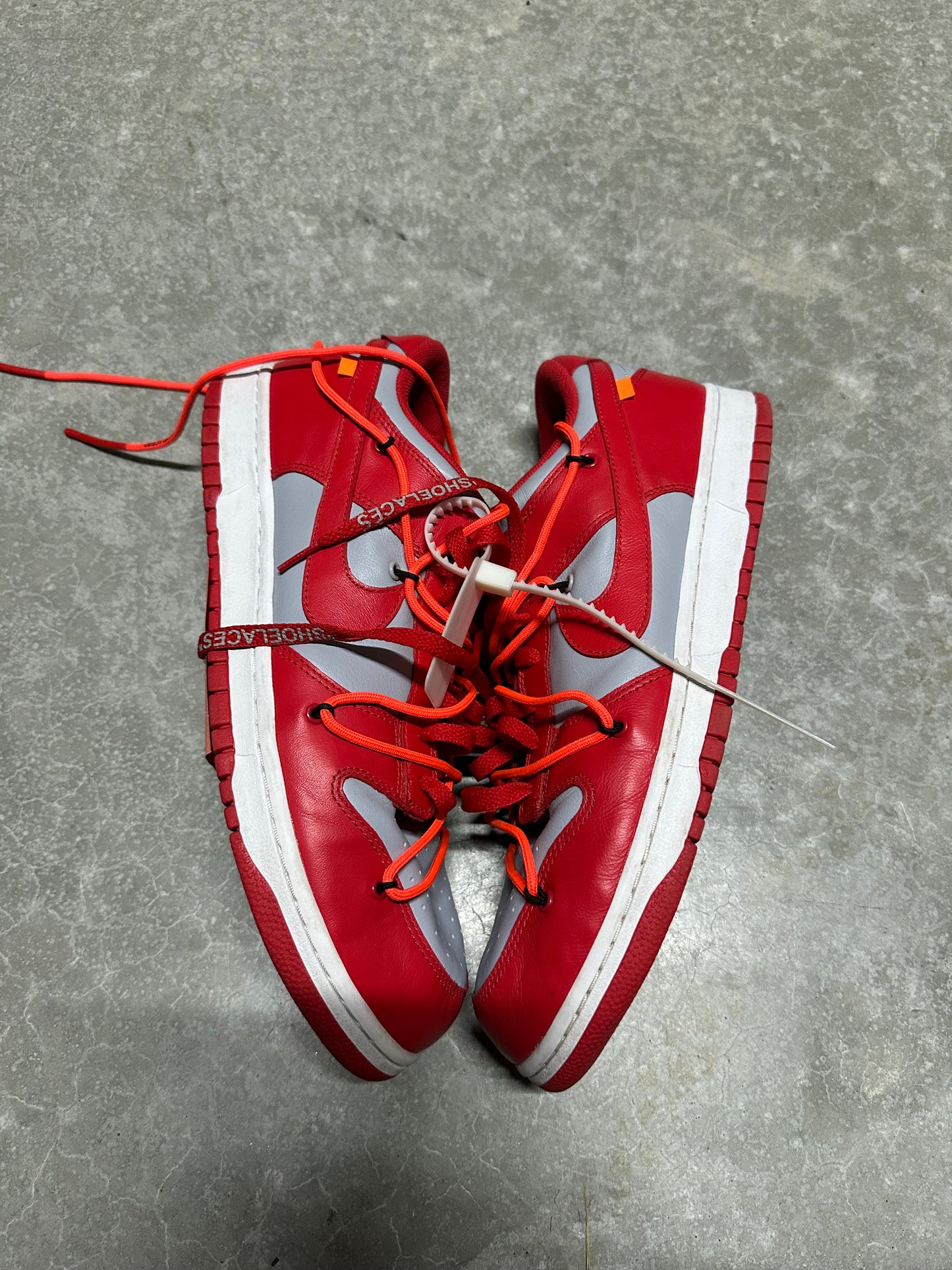 OFF WHITE DUNK LOW “ university red “