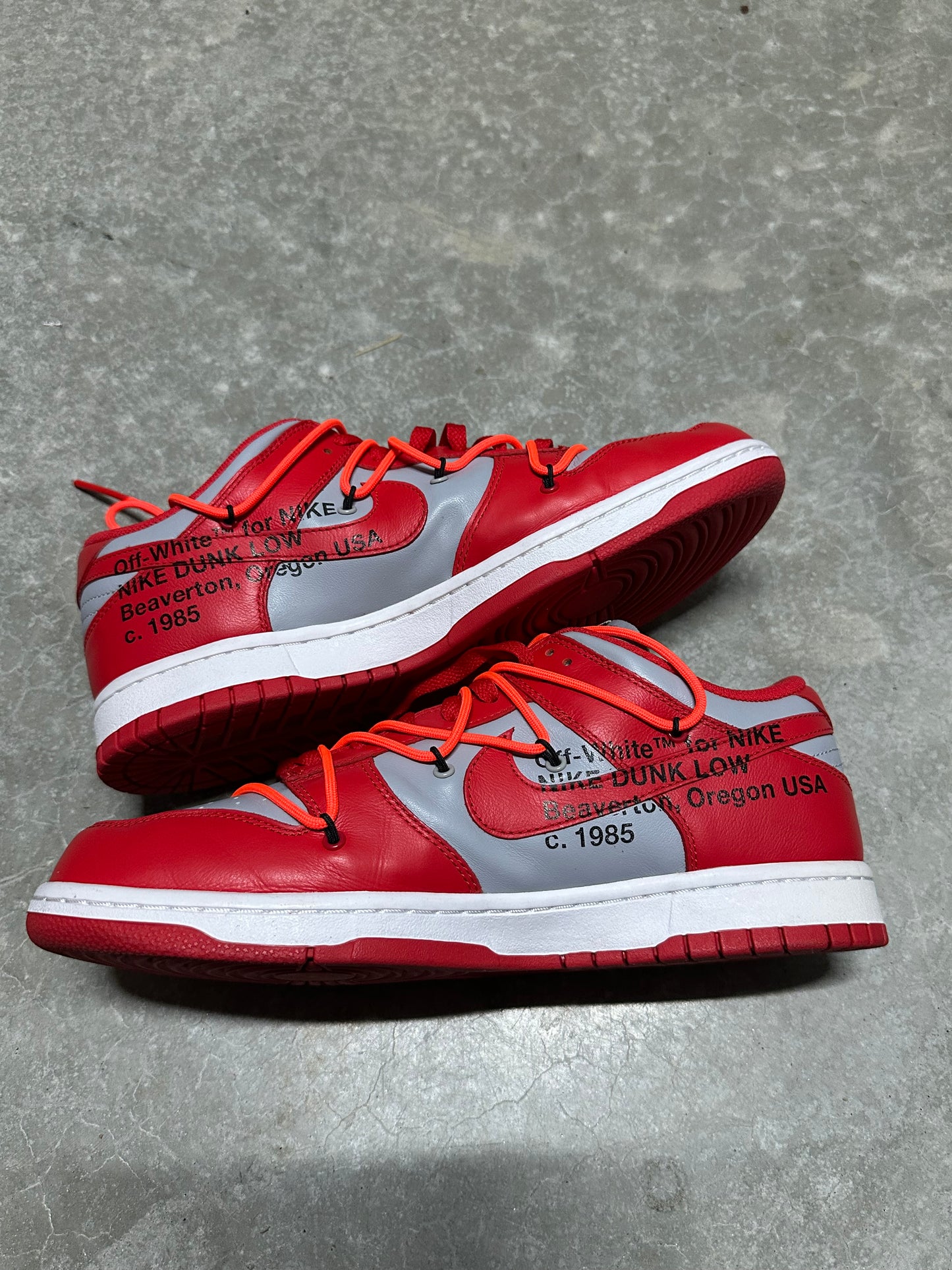 OFF WHITE DUNK LOW “ university red “