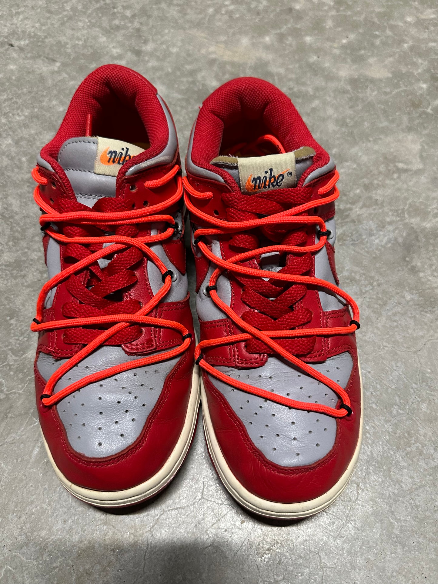 OFF WHITE DUNK LOW “ university red “