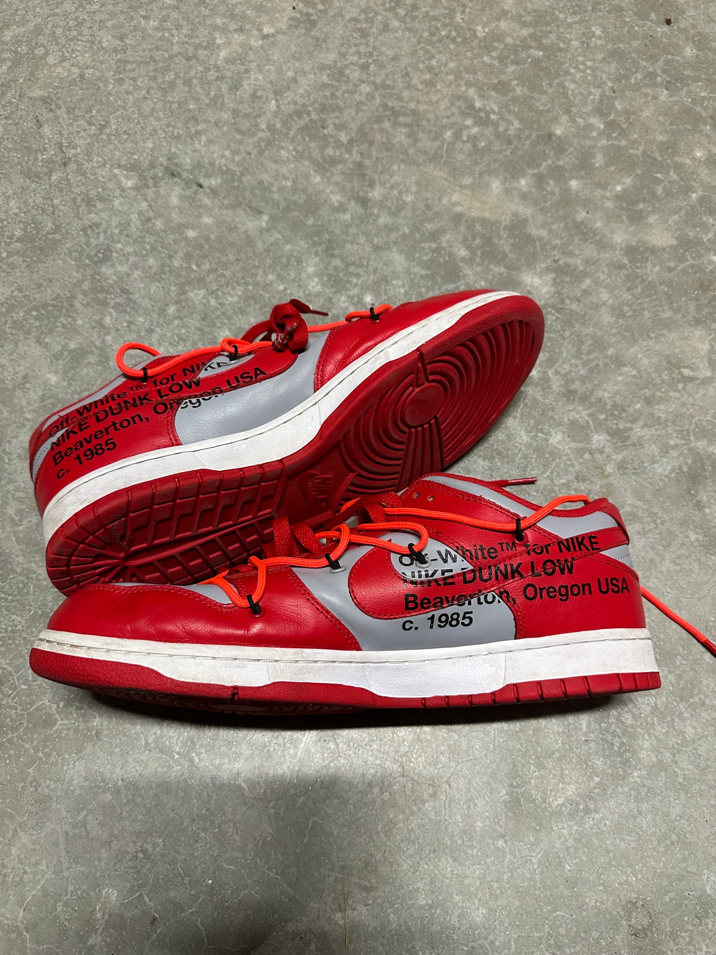 OFF WHITE DUNK LOW “ university red “