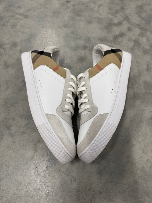 BURBERRY CHECK PANELLED SNEAKERS “ Natural White Archive Beige “