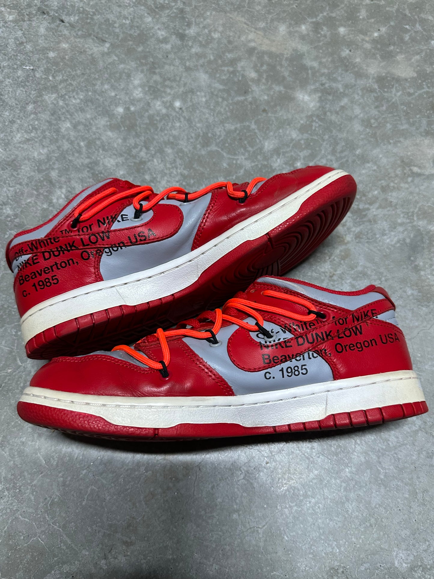 OFF WHITE DUNK LOW “ university red “