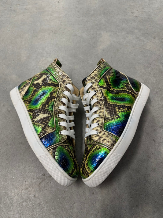 CHRISTIAN LOUBOUTIN LOUIS ORLATO HIGH TOP SNEAKER “ Multicolor Python “