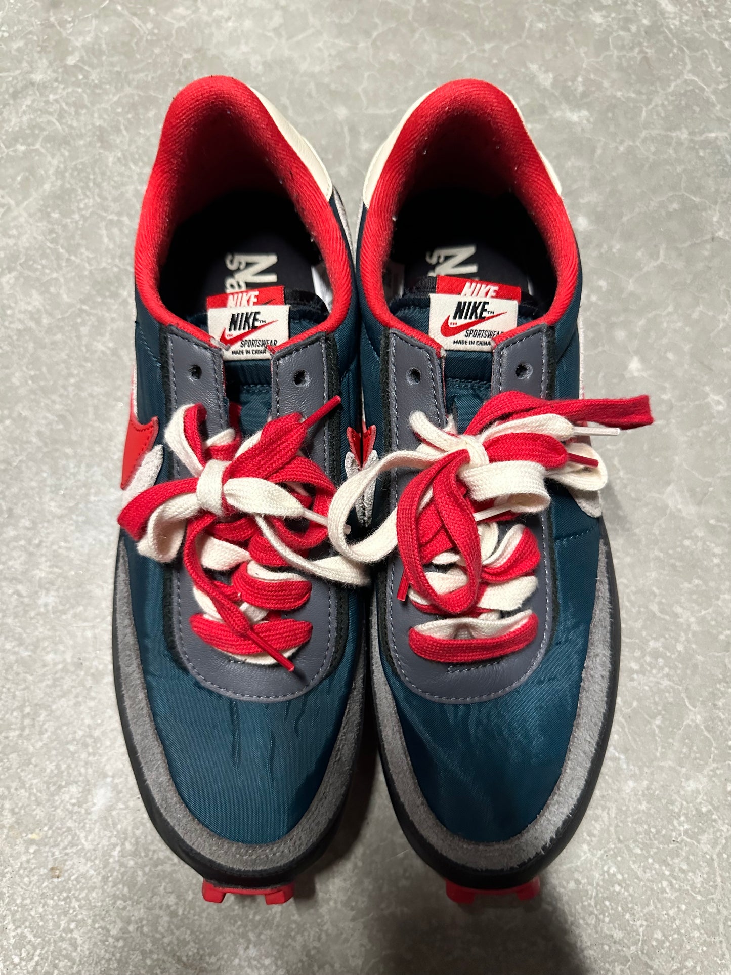 SACAI WAFFLE “ midnight spruce university red “