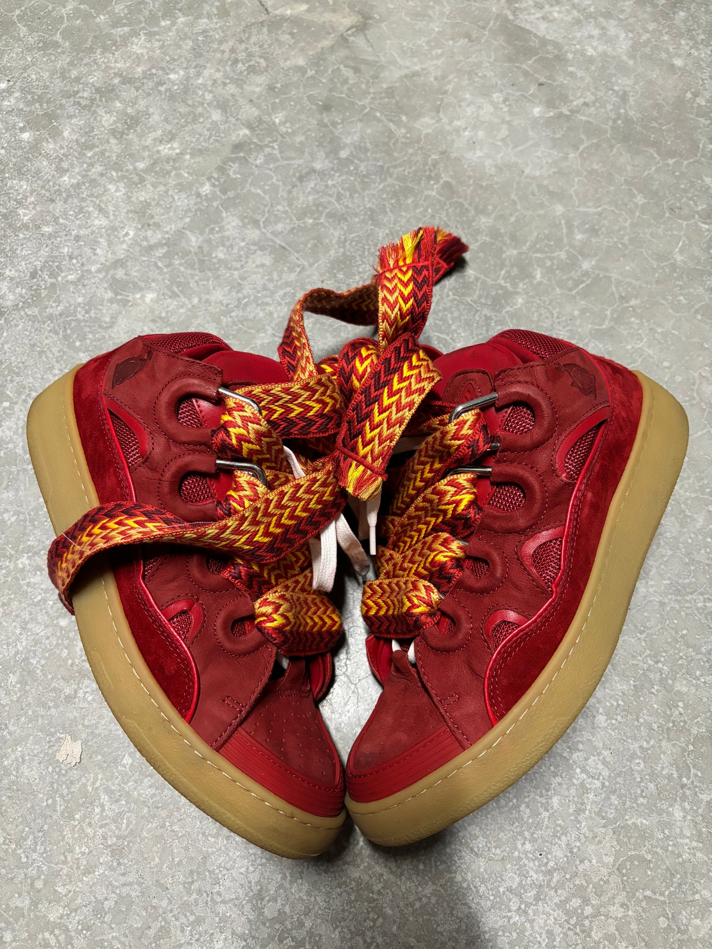 LANVIN CURB SNEAKERS “ puppy red gum “