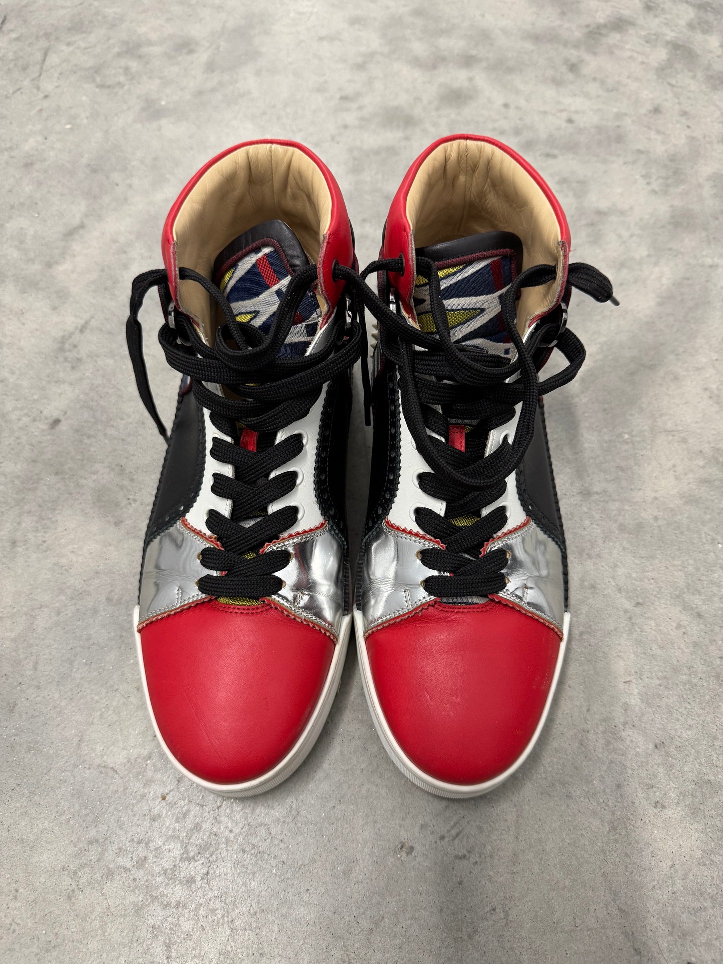 CHRISTIAN LOUBOUTIN LOUBIKICK FLAT CALF SPIKE “ Fraise “
