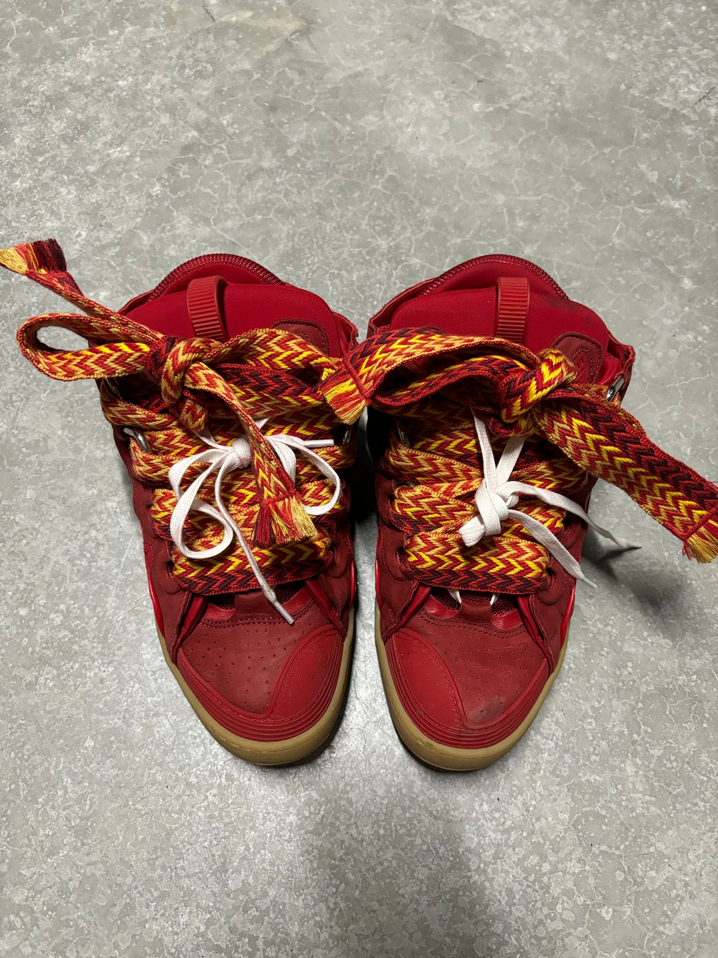 LANVIN CURB SNEAKERS “ puppy red gum “