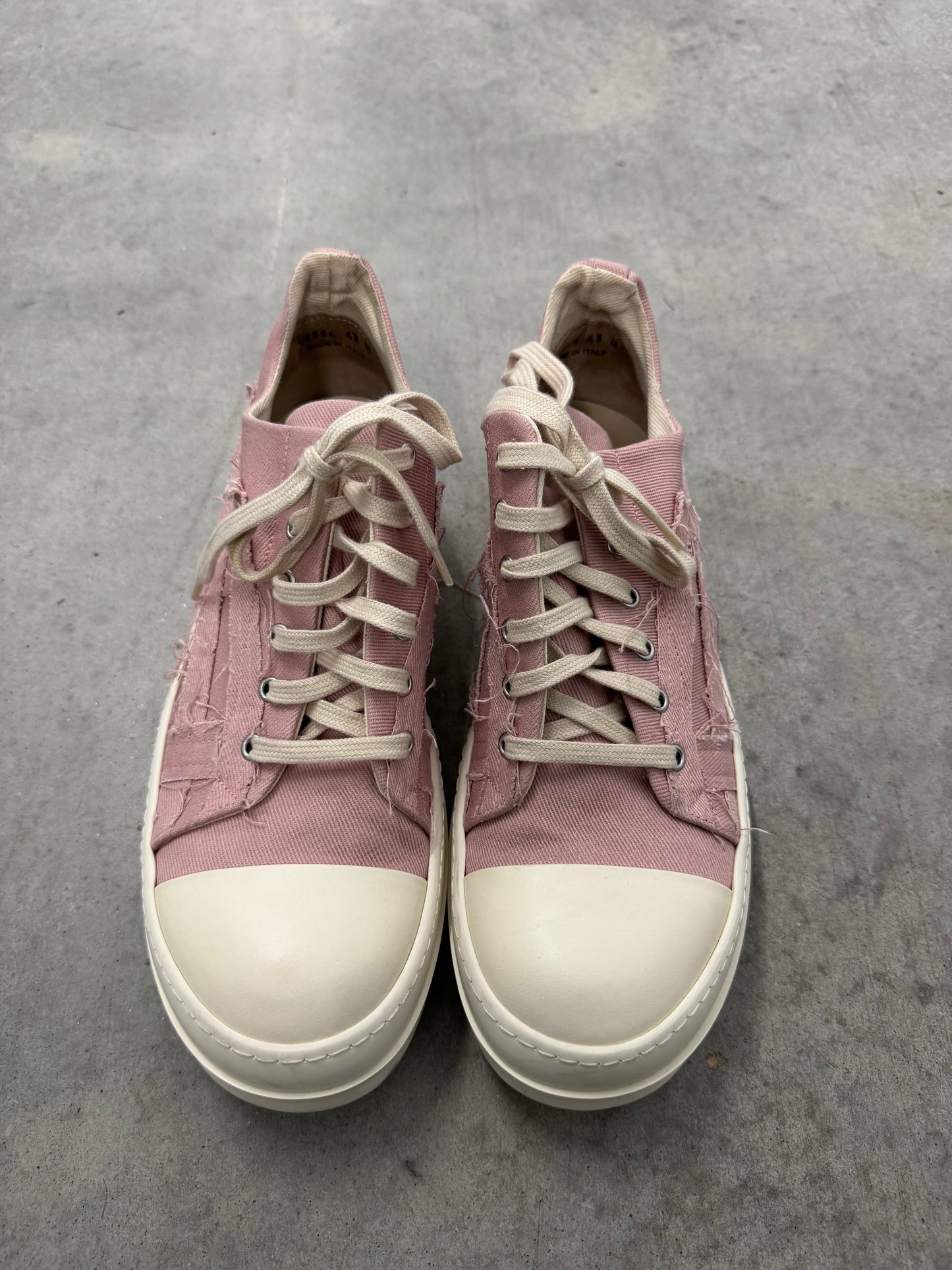 RICK OWENS WMNS DRKSHDW SLASHED LOW “ Faded Pink “