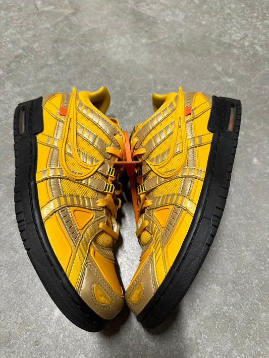 OFF WHITE RUBBER DUNK “ university gold “