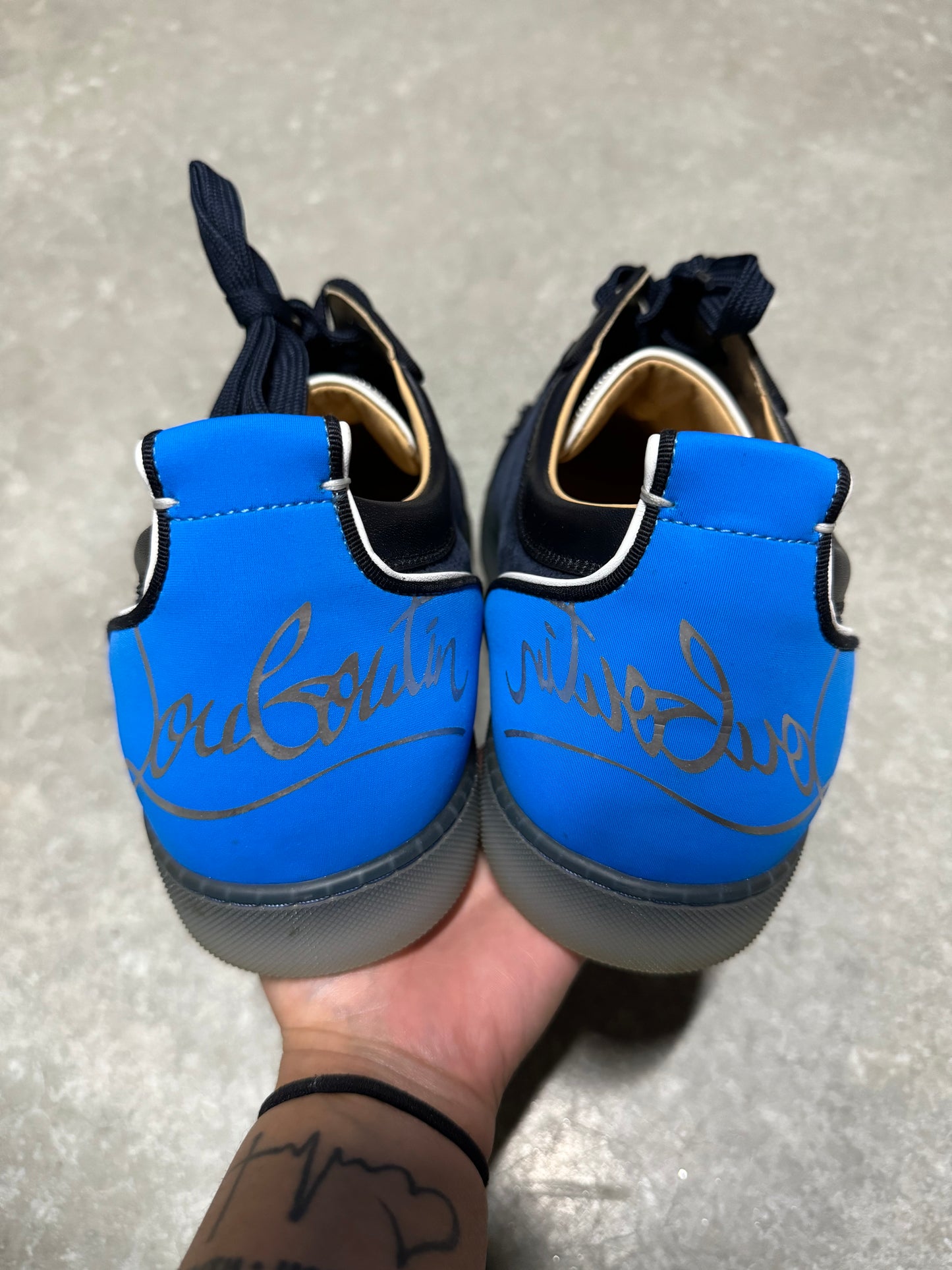 CHRISTIAN LOUBOUTIN JUNIOR SPIKES “ Version Blue “