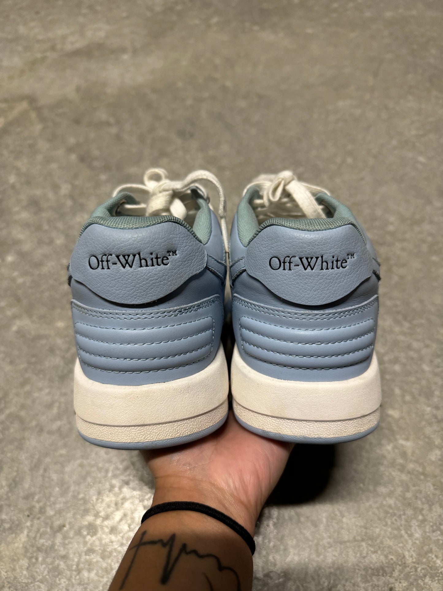 OFF WHITE OUT OF OFFICE “ light blue “