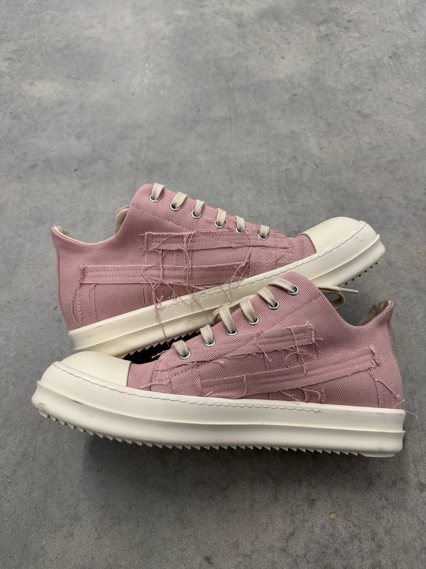 RICK OWENS WMNS DRKSHDW SLASHED LOW “ Faded Pink “