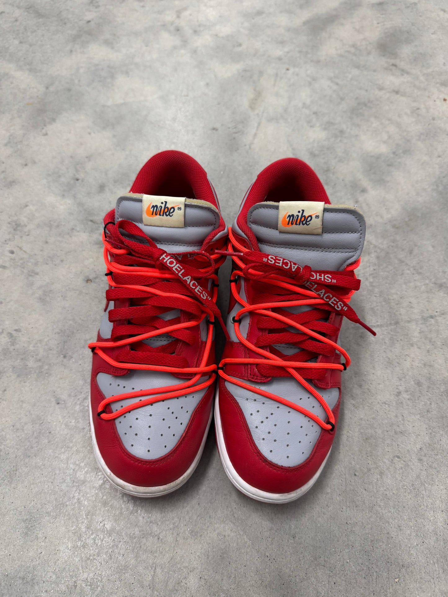 OFF WHITE NIKE DUNK LOW “ University Red “