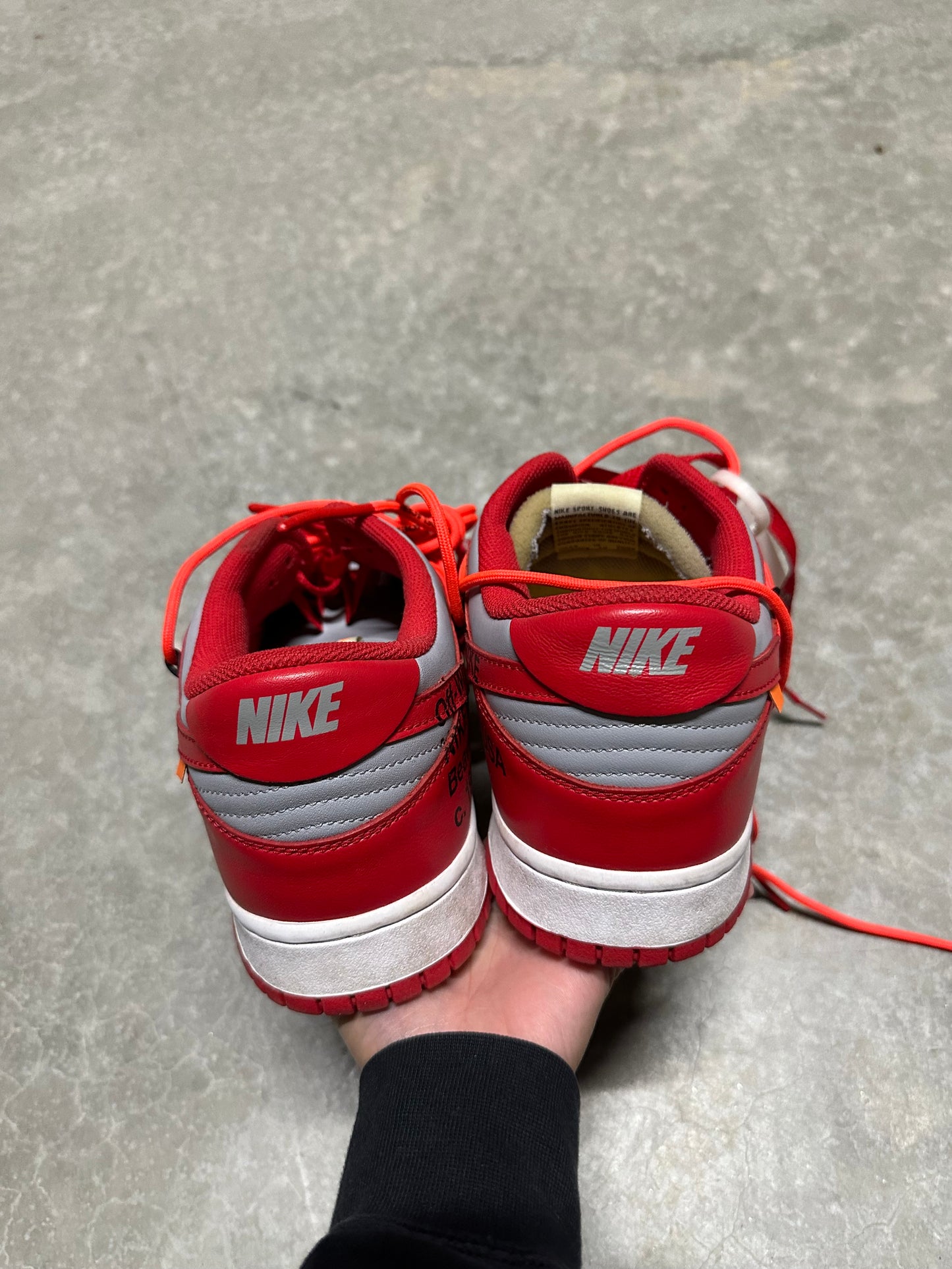 OFF WHITE DUNK LOW “ university red “